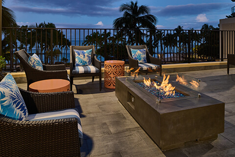 Recreation Deck Seating Area with Fire Pit