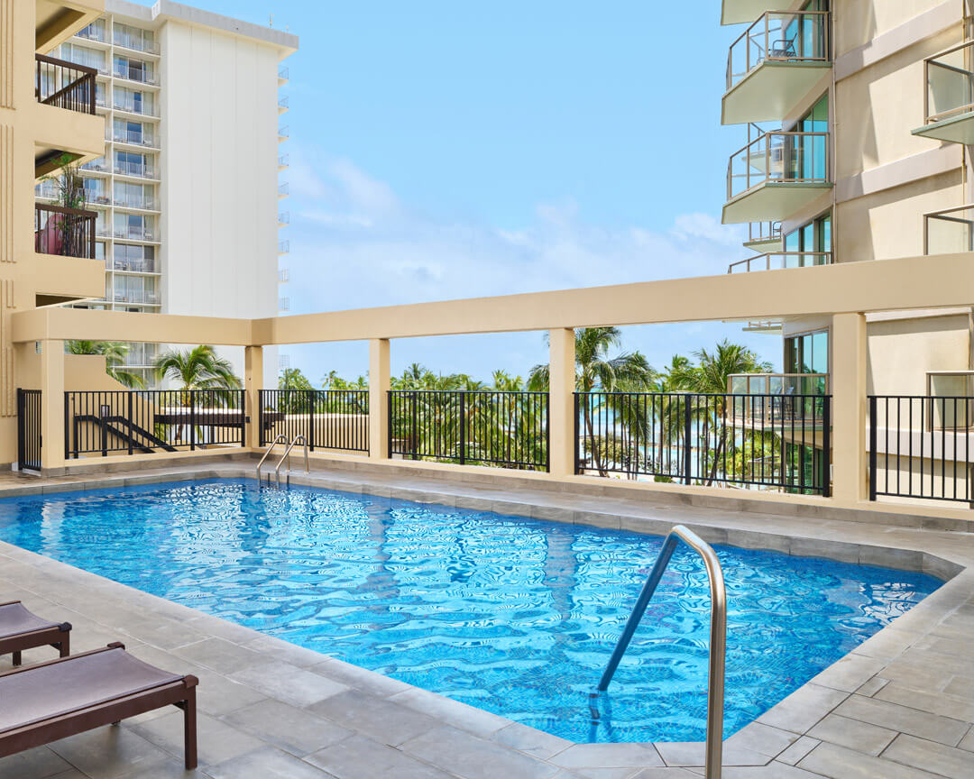 Swimming pool and sundeck.