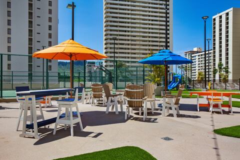 Recreation deck and sitting area.