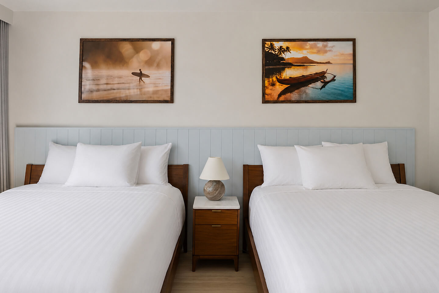 Bedroom with two queen beds.