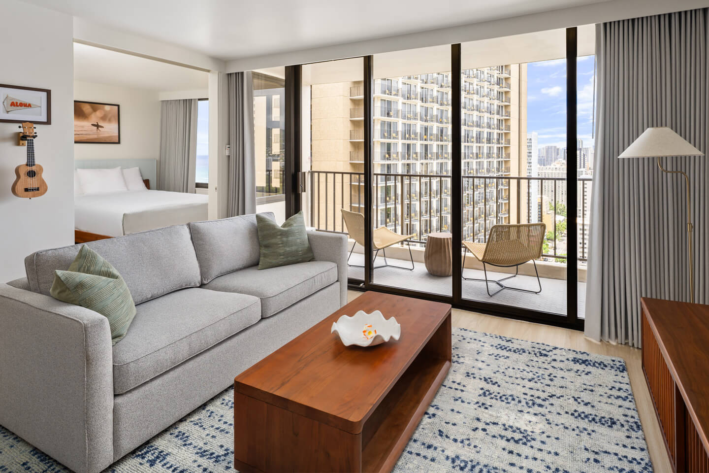 Living room with sliding door to balcony.