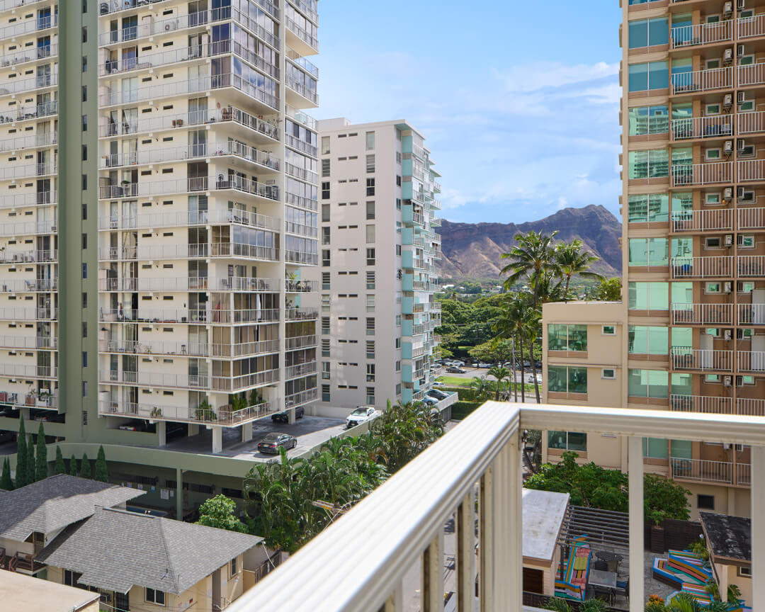 View of Waikiki from balcony.