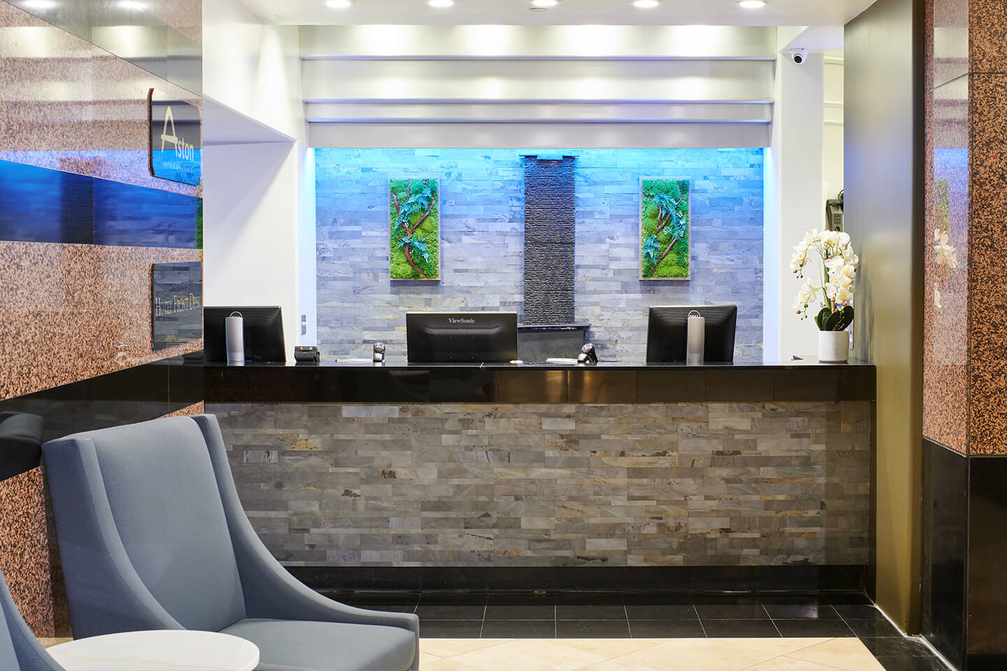 Front desk reception area.