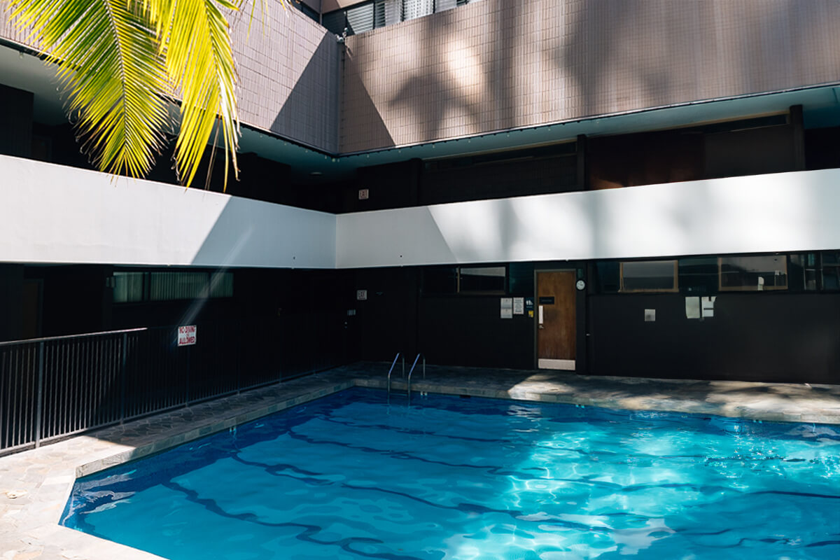 Outdoor jet spa and pool on sun deck.