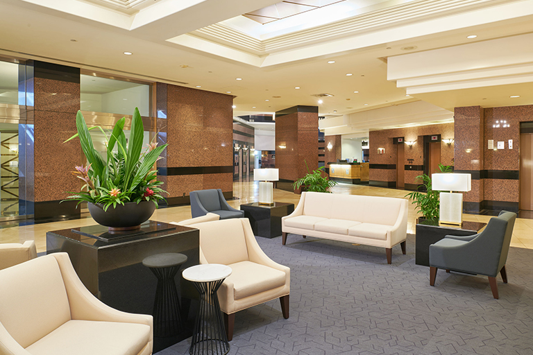 Lobby seating area in Aston at the Executive Center
