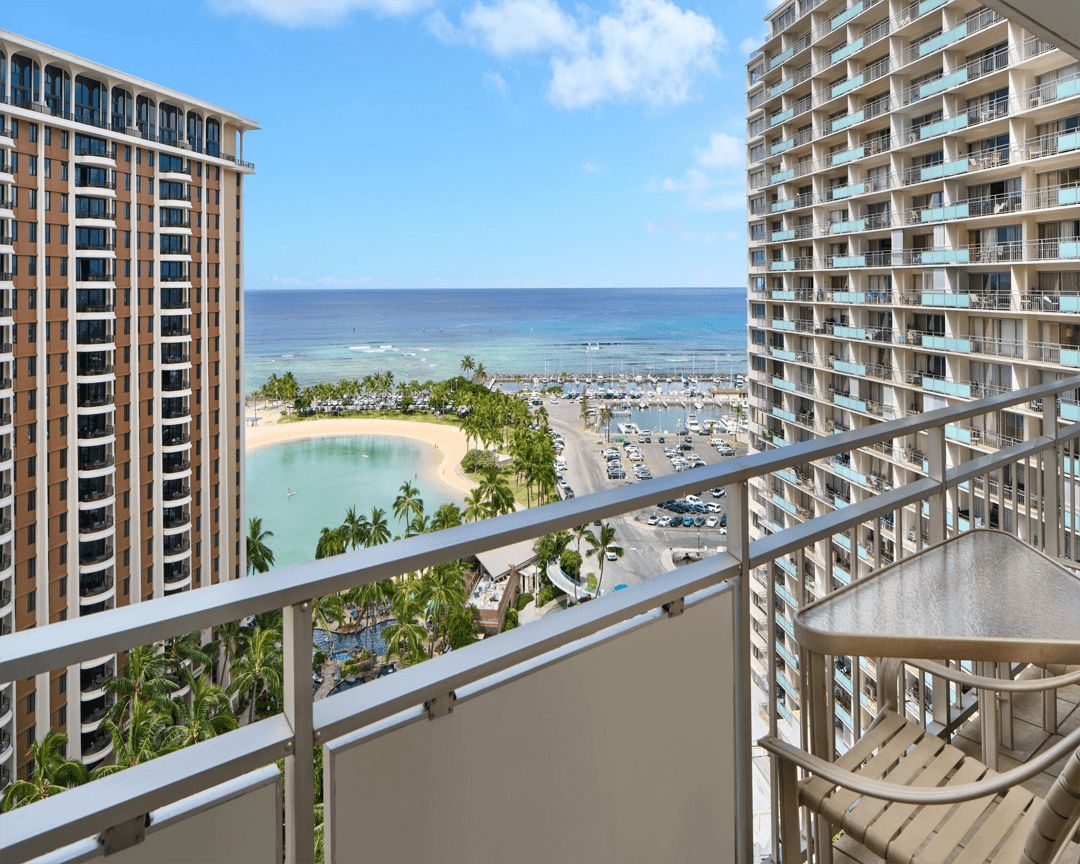 Balcony overlooking the ocean.