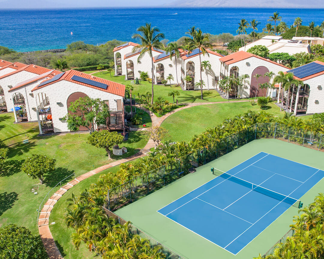 Property grounds and tennis court.