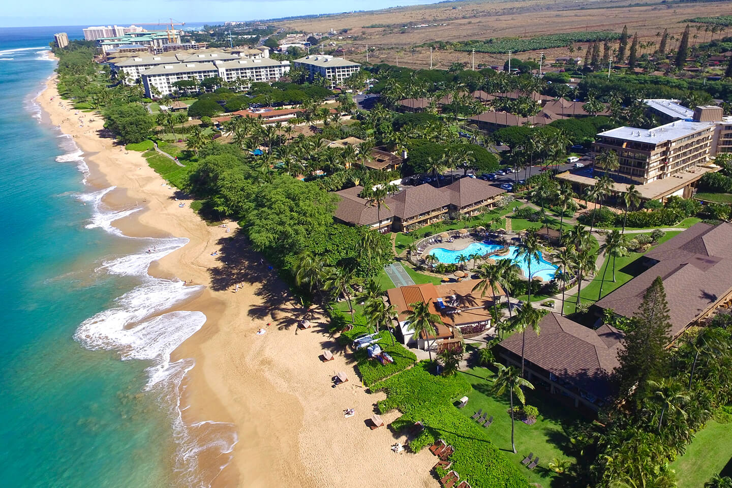 Drone view of Aston Kaanapali Villas