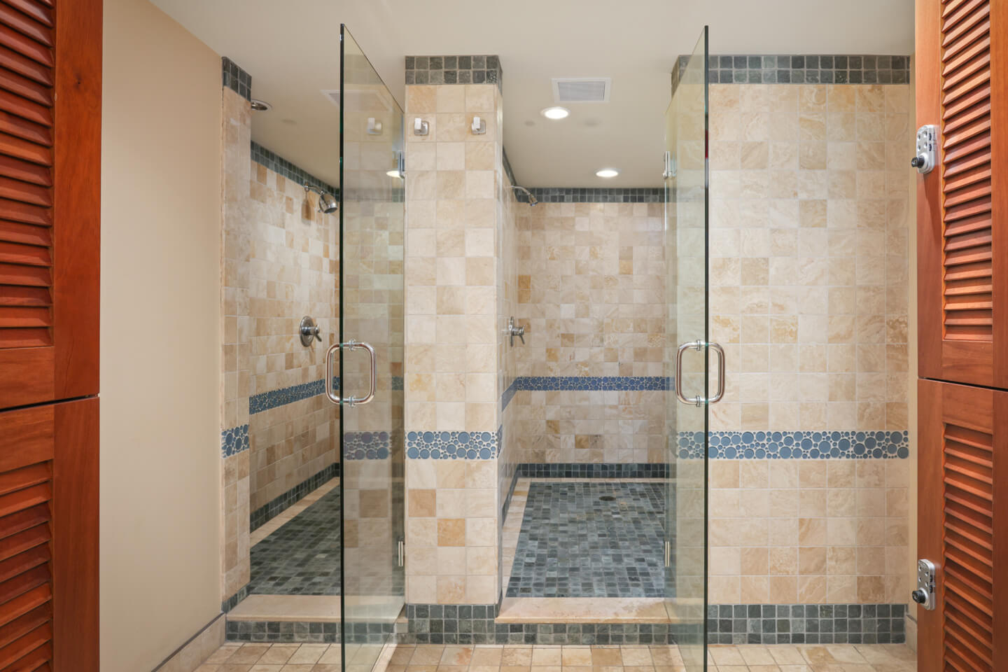 Pool area shower and bathroom