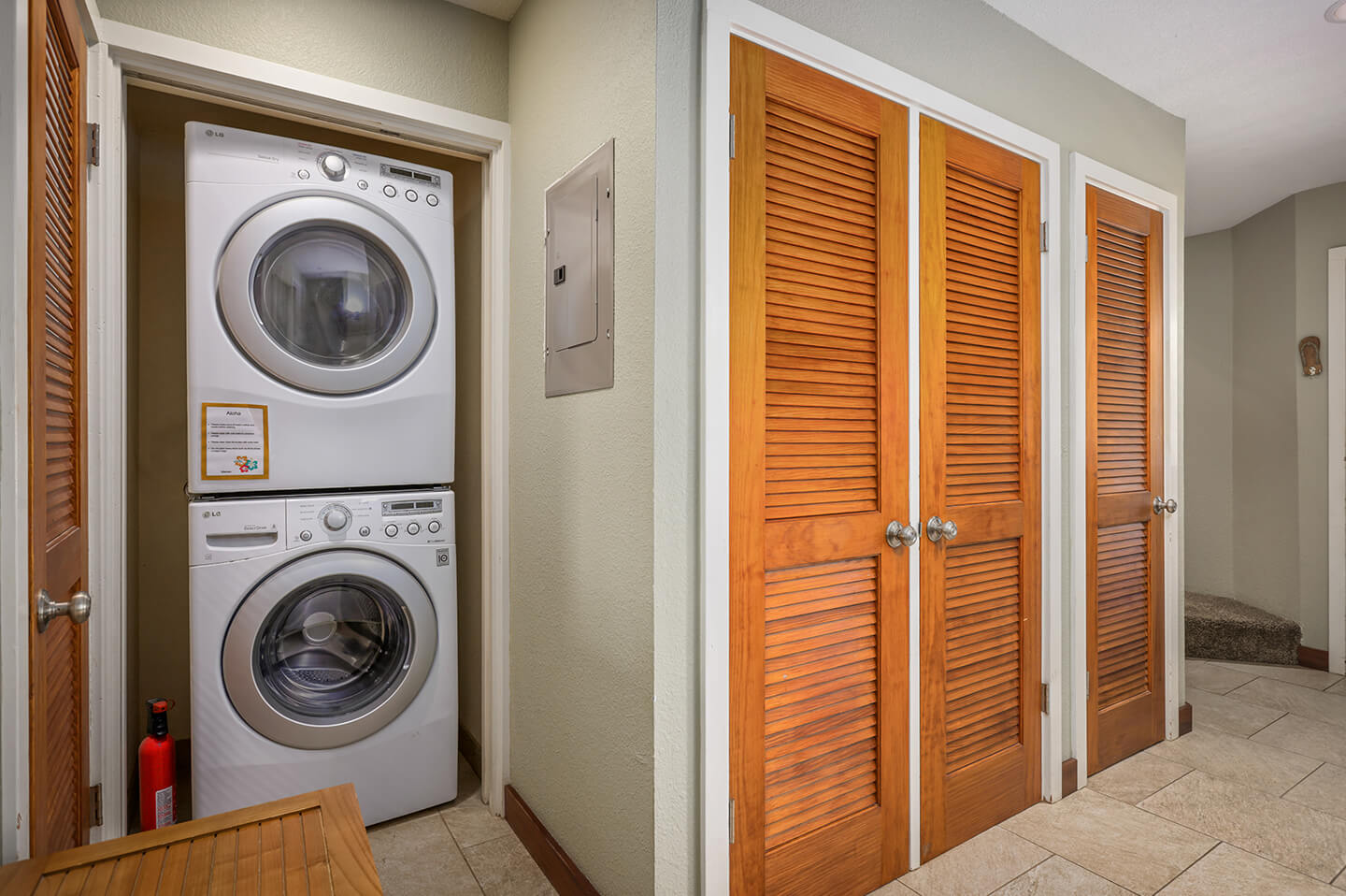 In-suite washer and dryer.