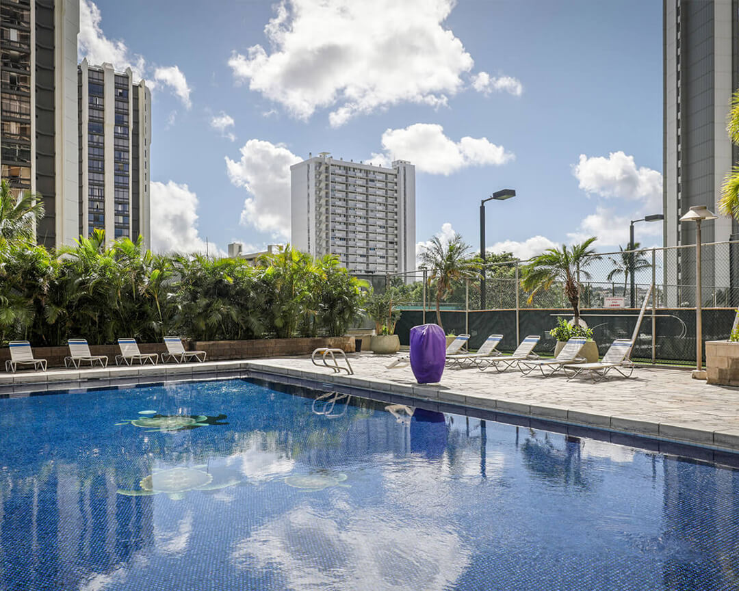 Swimming pool and sundeck.